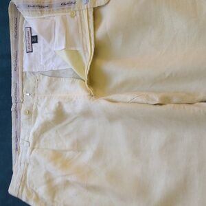 Club Cabana Pale Yellow Linen Summer/Beach Pants  40 - 28.75